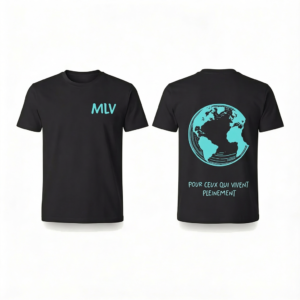 T-shirt MLV Noir – Logo Bleu
