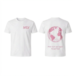 T-shirt MLV Blanc – Logo Rose